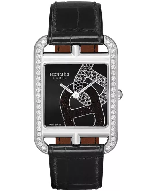 Hermes Cape Cod 047237WW00 Quartz Black Dial Watch 29mm