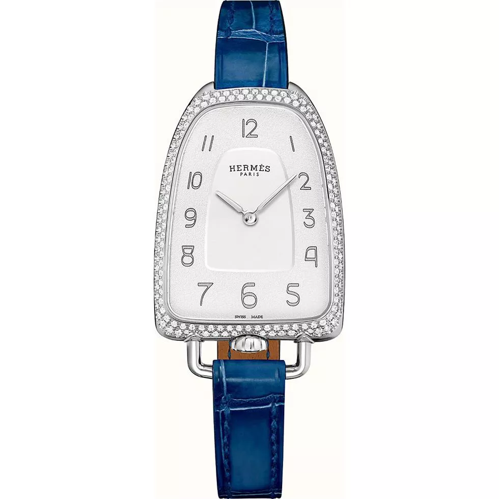 Hermes Galop W047887WW00 Diamond Watch 40.8x26mm