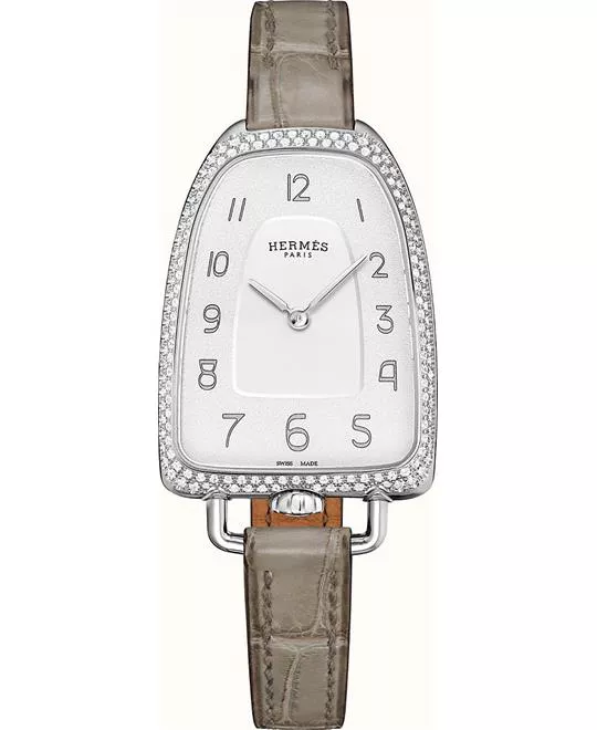 Hermes Galop W047888WW00 Diamond Watch 40.8x26mm