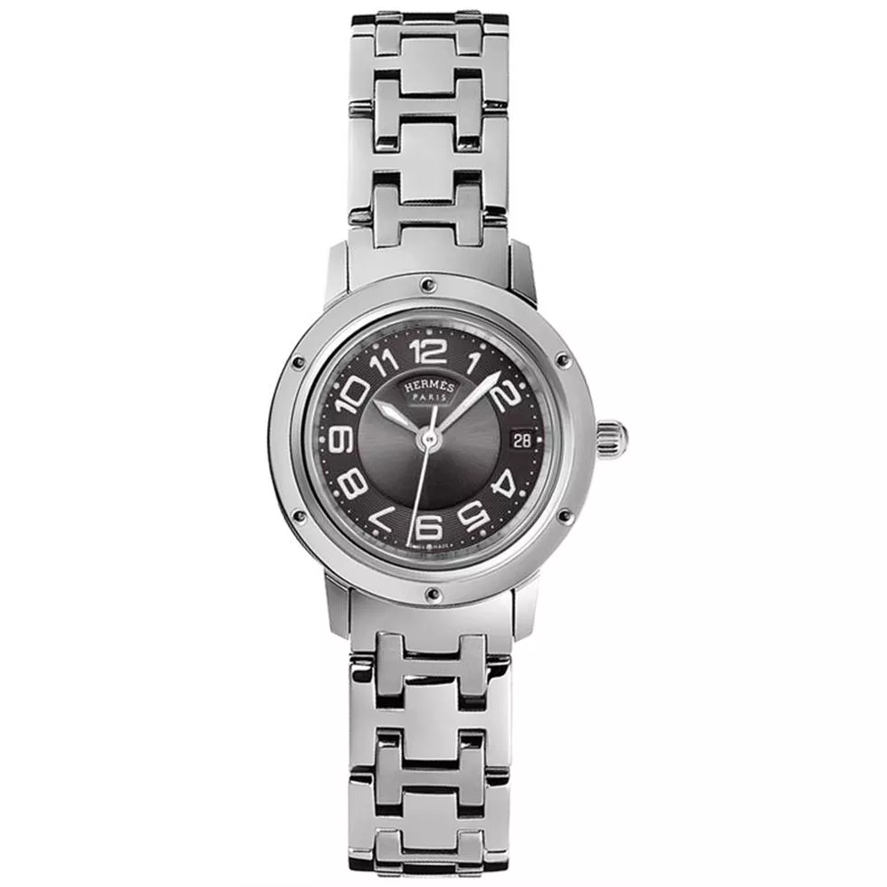 Hermes 035319WW00 Clipper Quartz PM Watch 24mm 