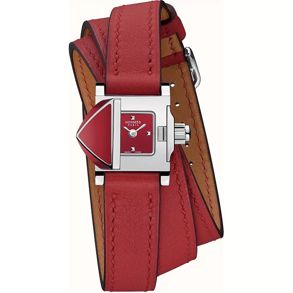 Hermes Medor Rock W046341WW00 Red-lacquered Watch 16x16mm