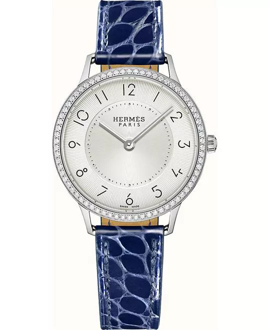 Hermes Slim W041702WW00 Diamonds Steel Watch 32mm