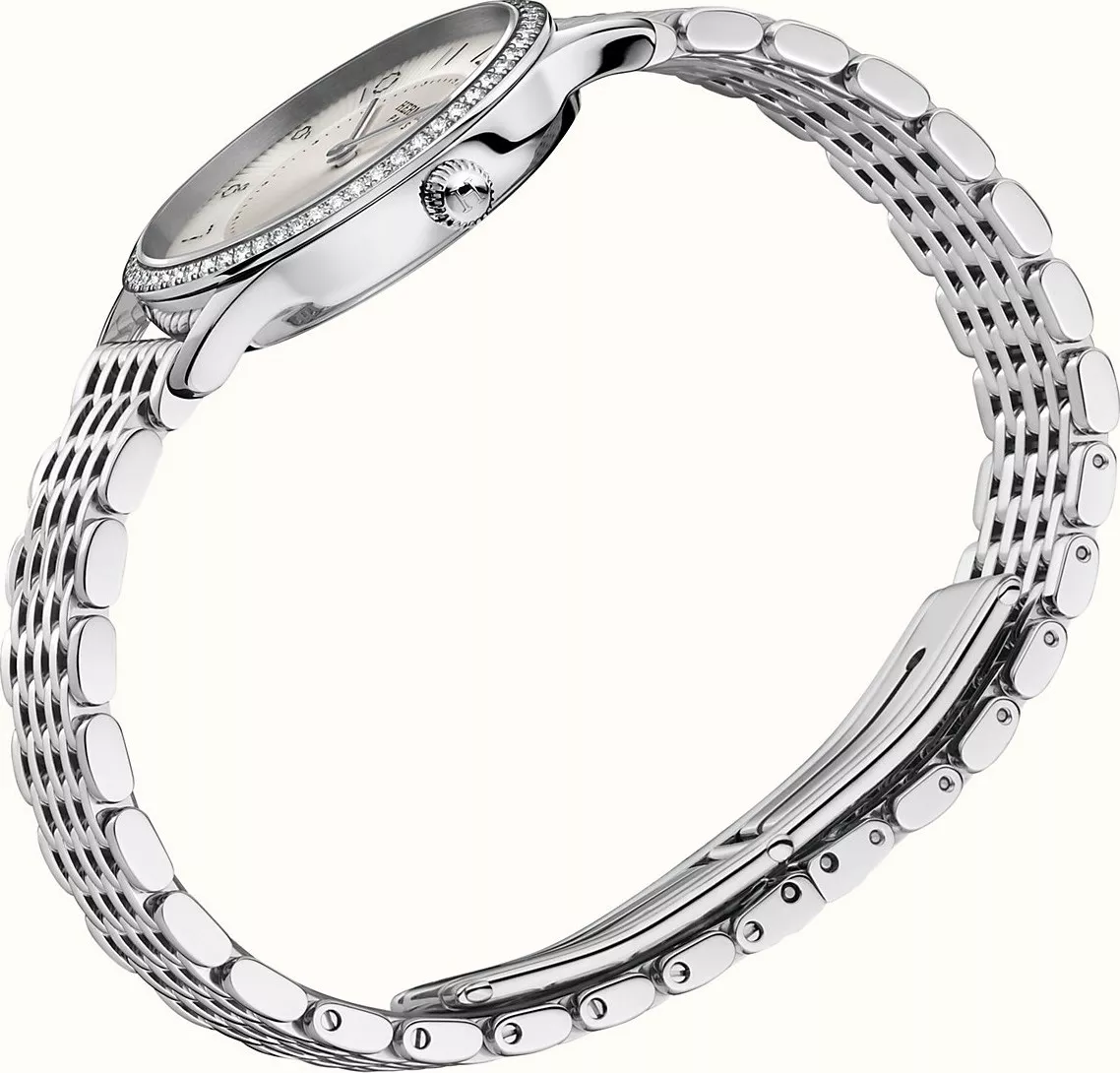 Hermes Slim W041743WW00 Diamonds Steel Watch 25mm