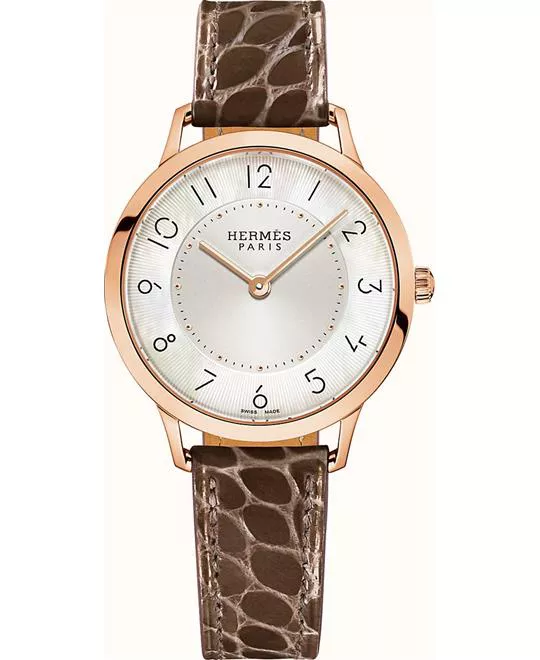 Hermes Slim W041765WW00 Rose Gold Watch 32mm