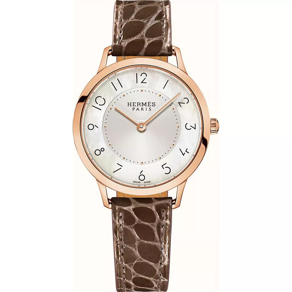 Hermes Slim W041765WW00 Rose Gold Watch 32mm