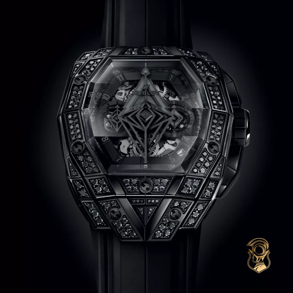 Hublot Spirit of Big Bang 648.CX.0114.RX.1600.MXM24 Sang Bleu All Black Pavé Watch 42mm