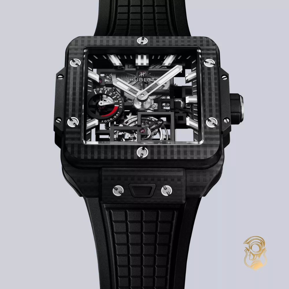 Hublot Square Bang 805.QD.0170.RX Tourbillon 4-Day power Reserve 3D Carbon Watch 42mm