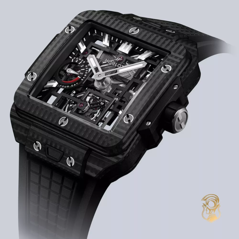 Hublot Square Bang 805.QD.0170.RX Tourbillon 4-Day power Reserve 3D Carbon Watch 42mm