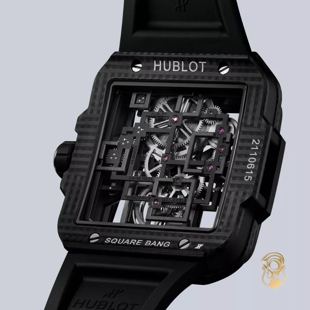 Hublot Square Bang 805.QD.0170.RX Tourbillon 4-Day power Reserve 3D Carbon Watch 42mm