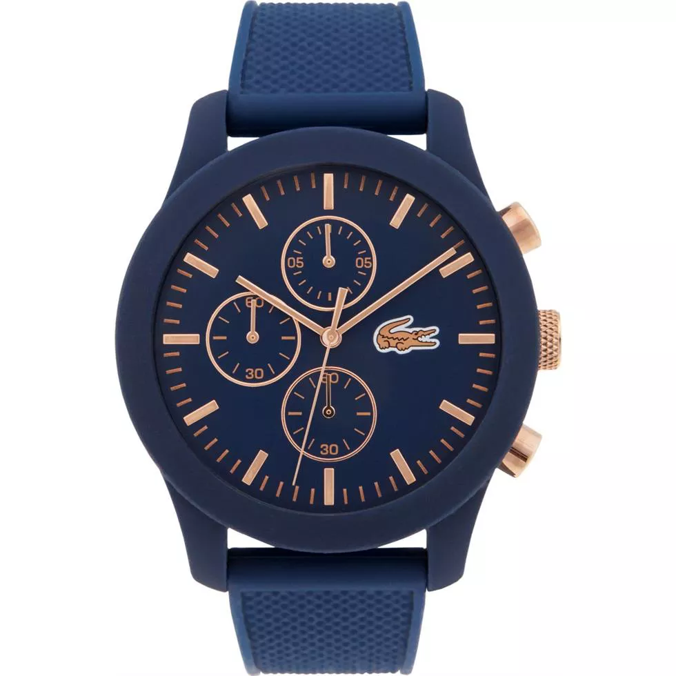 Lacoste 12.12 Chronograph Blue Silicone Watch 44mm