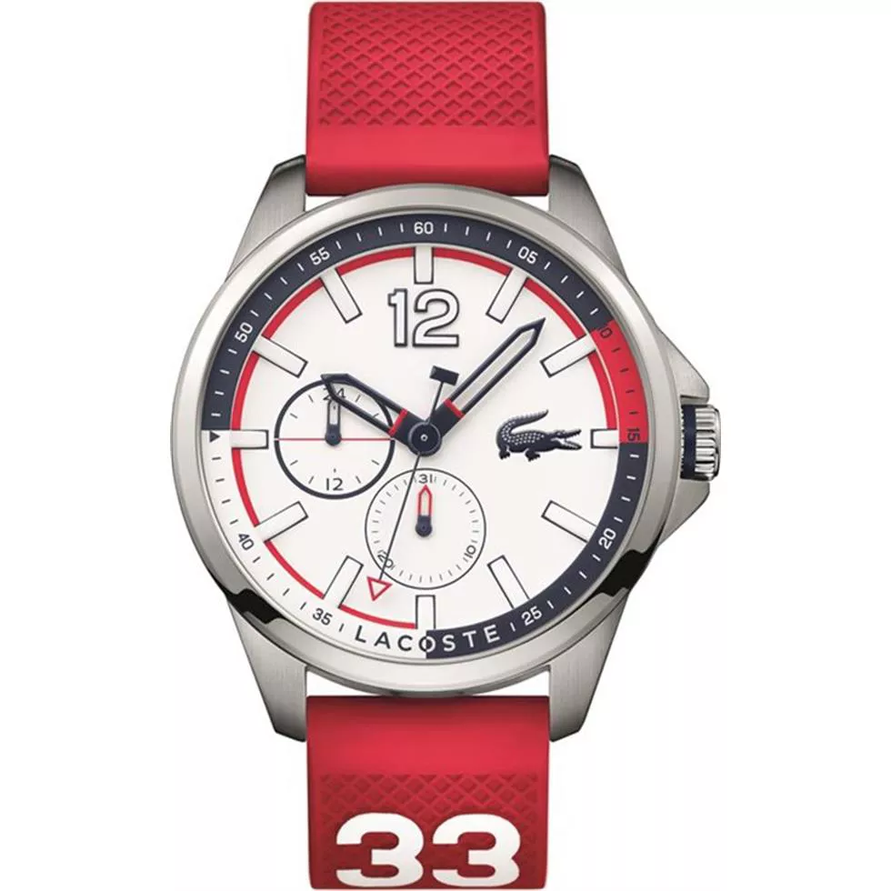 Lacoste Capbreton Red Silicone Strap Watch 46mm
