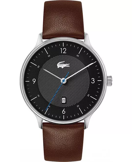 Lacoste Club 3 Hands Watch With Brown Leather Strap 42MM