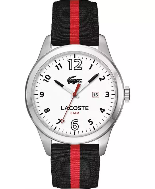 Lacoste Men's Auckland Black and Red Watch 44mm 