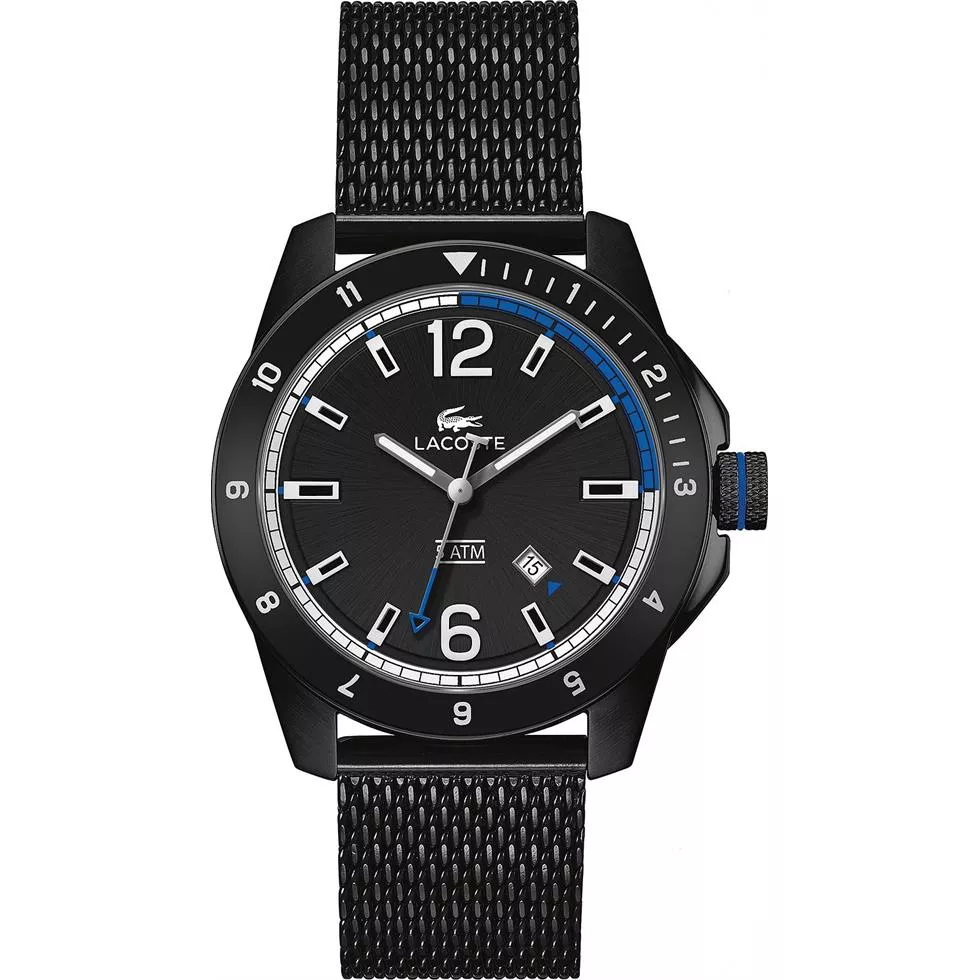 Lacoste Men's Durban Black Ionic-Plated, Watch 44mm