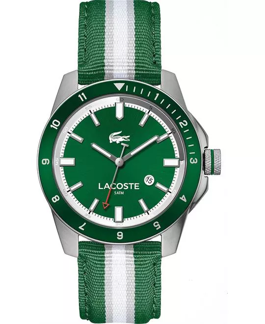 Lacoste Durban Green Striped Woven Watch 44mm 