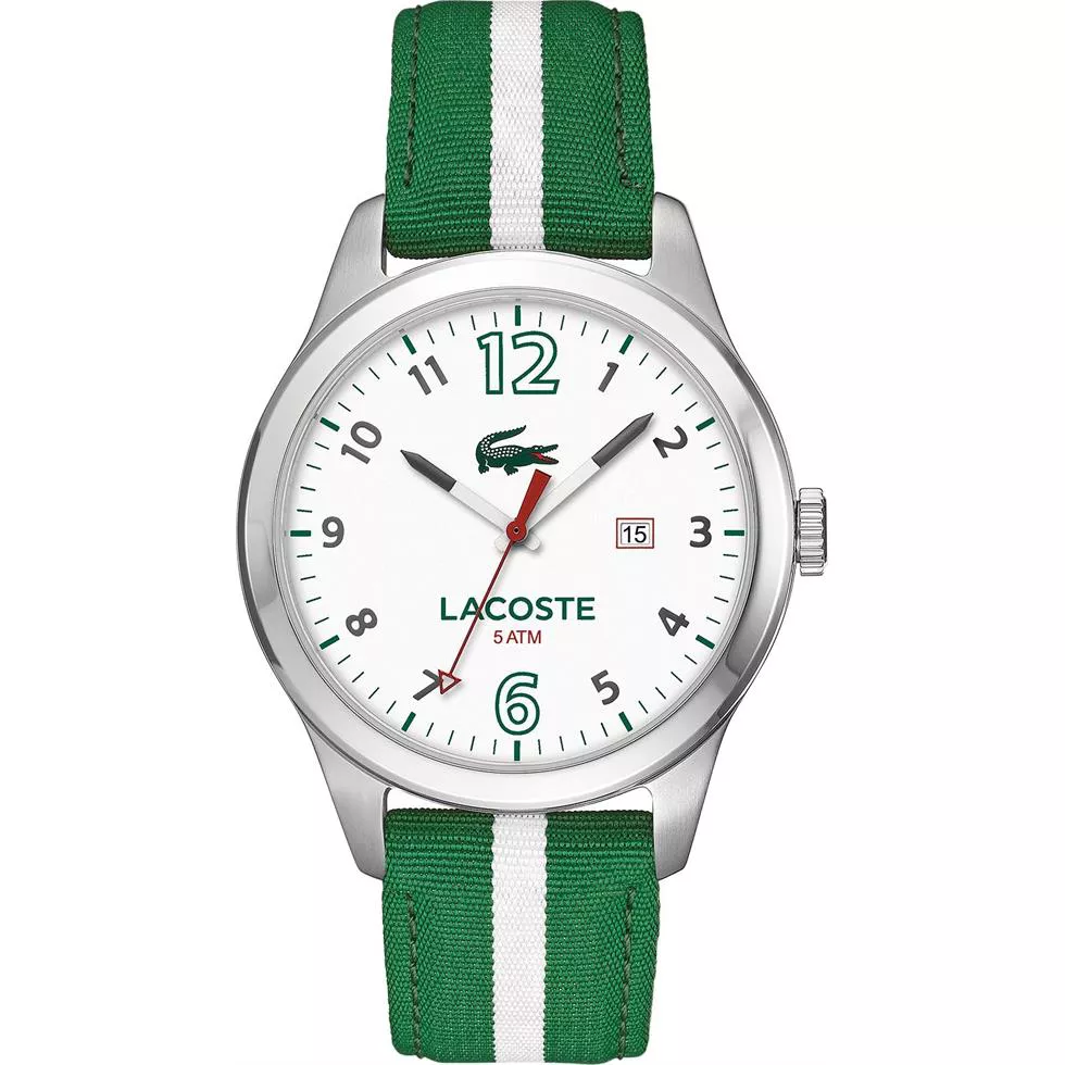 Lacoste Green and White Nylon Watch 44mm