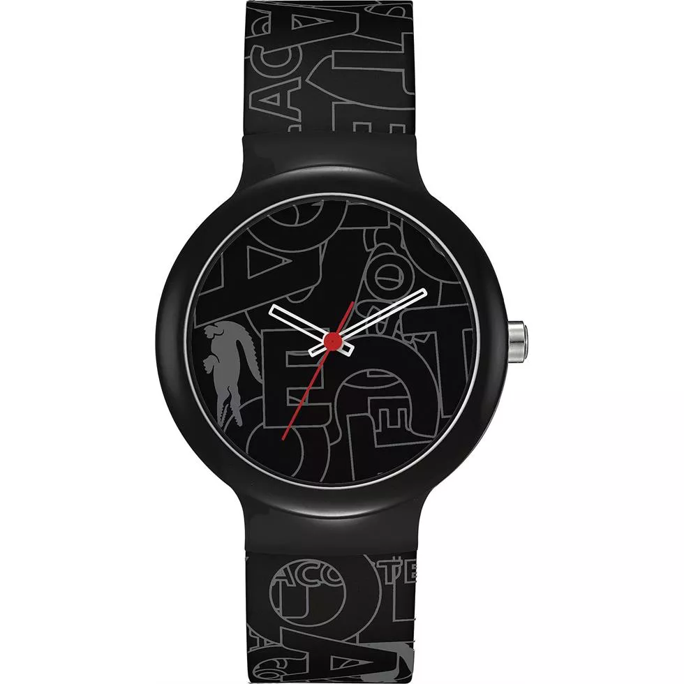 Lacoste Unisex Black and Gray Silicone Watch 40mm