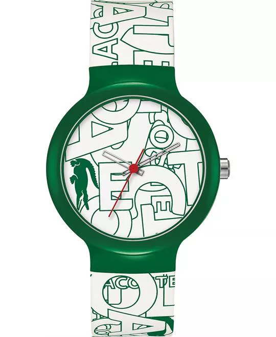 Lacoste Unisex White and Green Silicone Strap Watch 40mm
