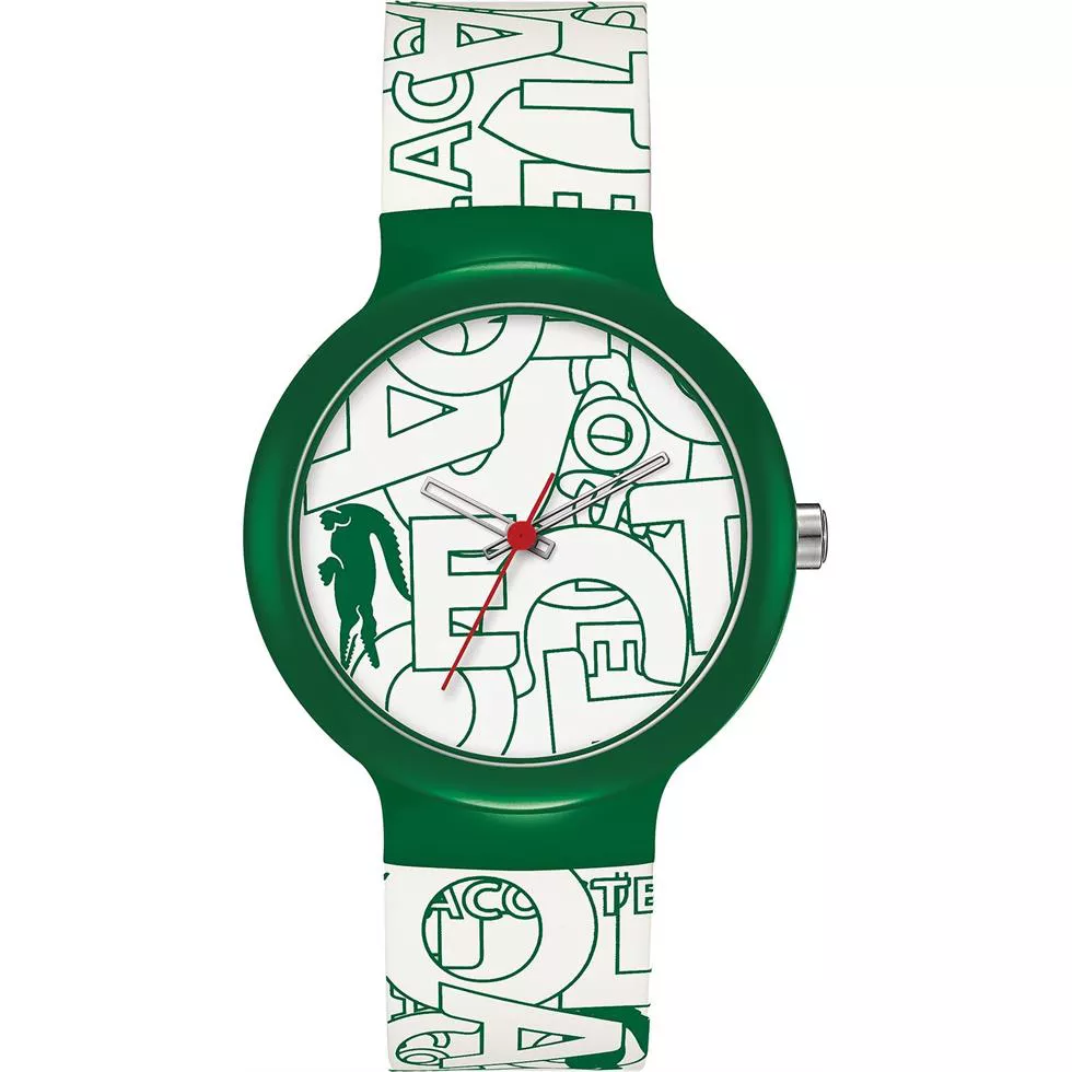 Lacoste Unisex White and Green Silicone Strap Watch 40mm