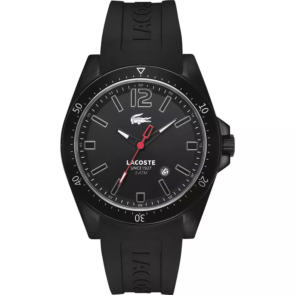 Lacoste Watch, Men's Black Silicone 43mm 