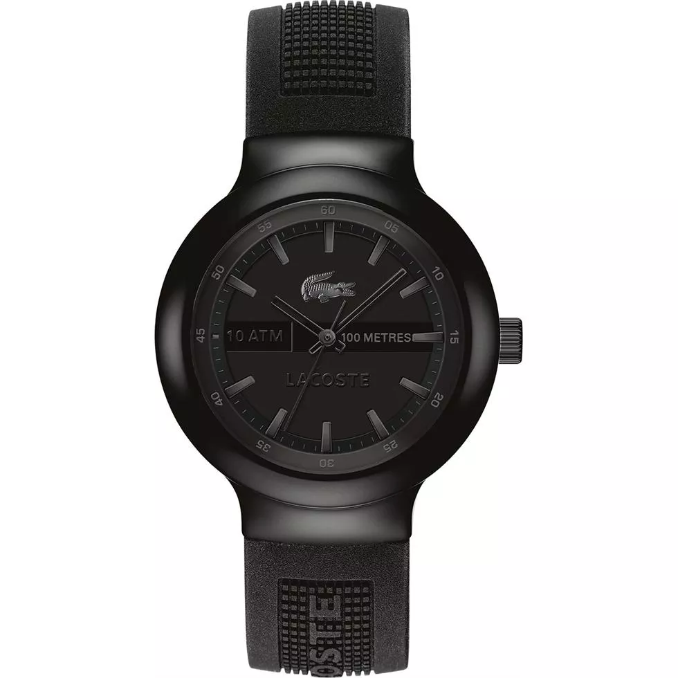 Lacoste Watch, Men's Black Silicone 44mm 