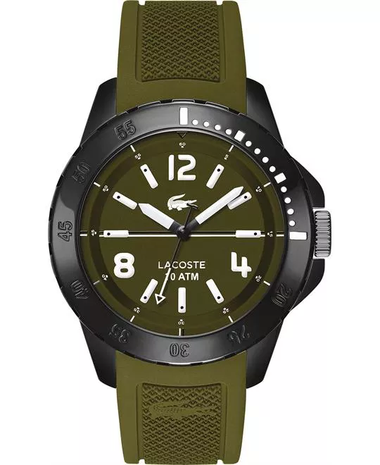 Lacoste Watch, Men's Fidji Olive Silicone 46mm 