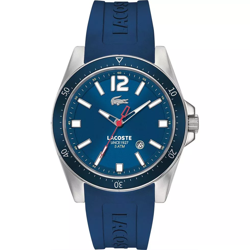 Lacoste Watch, Men's Seattle Blue Silicone, 43mm