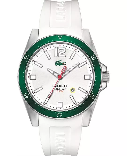 Lacoste Watch, Men's White Silicone 43mm 