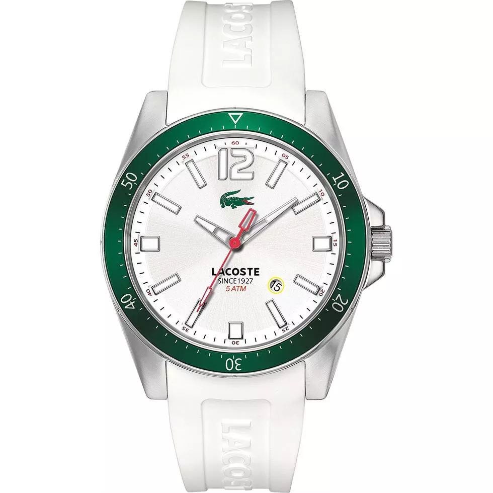 Lacoste Watch, Men's White Silicone 43mm 