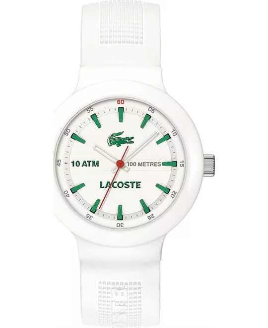 Lacoste Watch, Men's White Silicone 44mm 