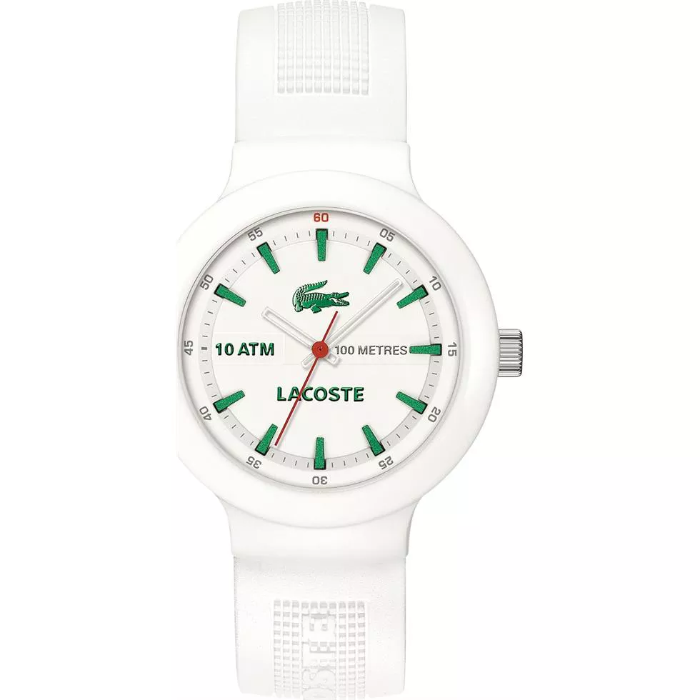 Lacoste Watch, Men's White Silicone 44mm 