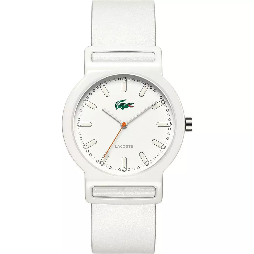 Lacoste Watch, Tokyo White Leather Strap 39mm