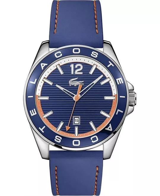 Lacoste Westport Blue Leather Band Watch 42mm