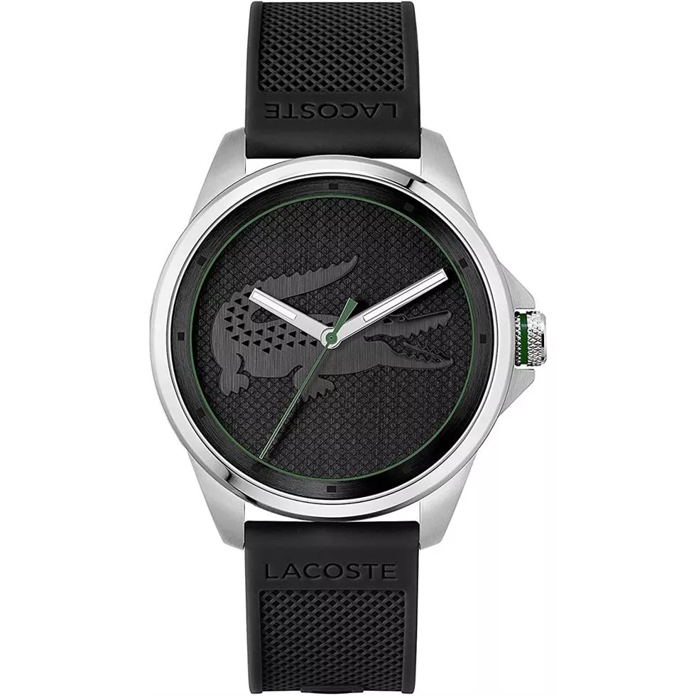 Le Croc 3 Hands Watch - Black With Silicone Strap 43MM