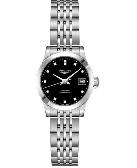 Longine Record L2.320.4.57.6 Diamonds Watch 26mm