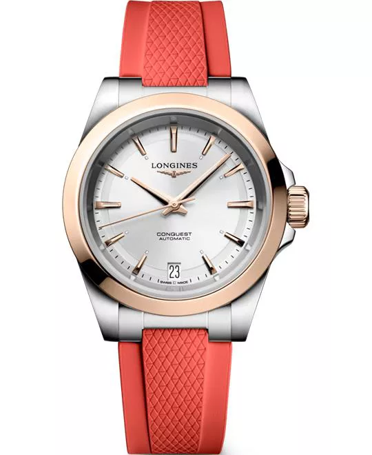 Longines Conquest L3.430.5.72.9 Red Silicone  Automatic 34mm 