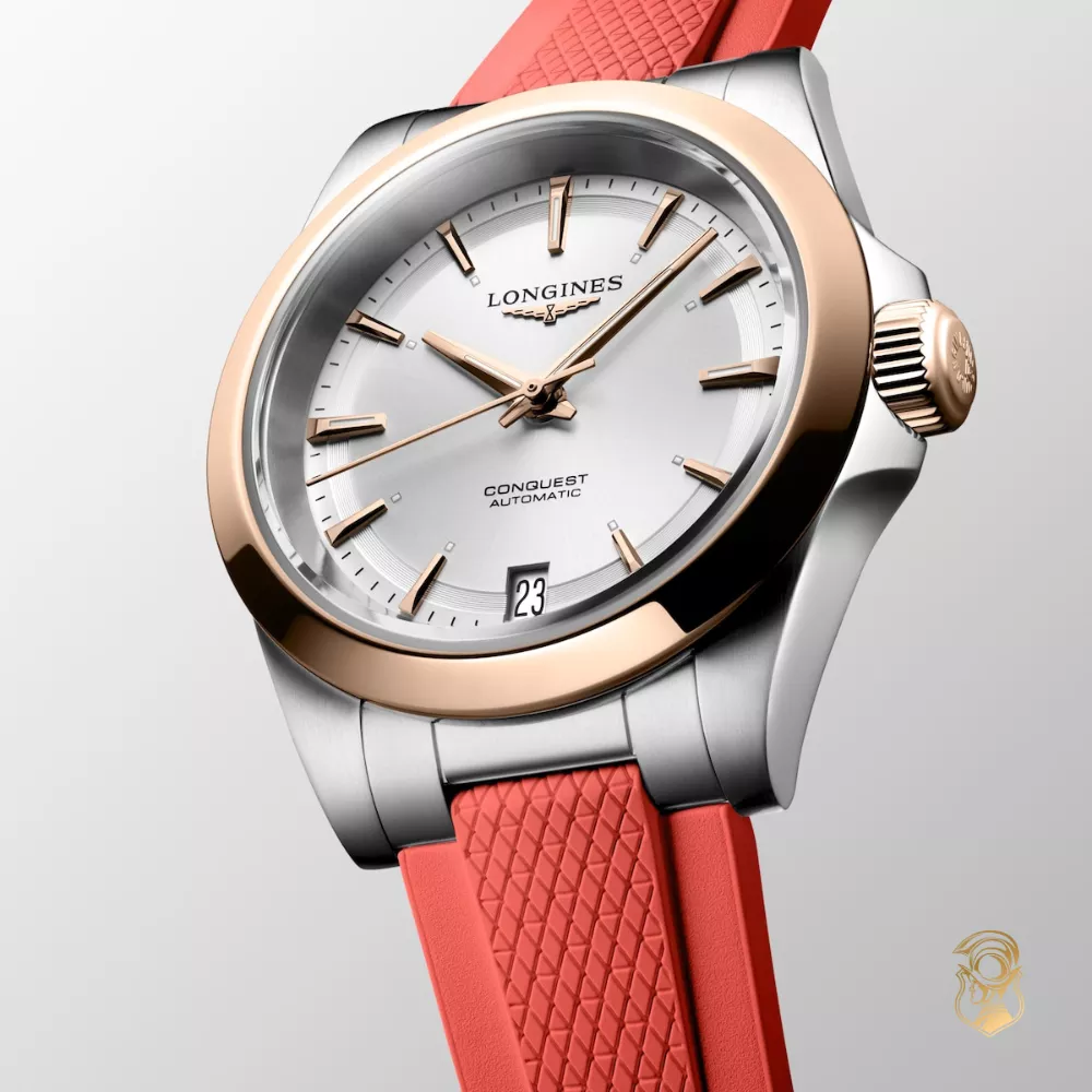 Longines Conquest L3.430.5.72.9 Red Silicone  Automatic 34mm 