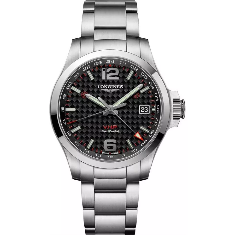 Longines Conquest L3.718.4.66.6 V.H.P. GMT Watch 41mm 