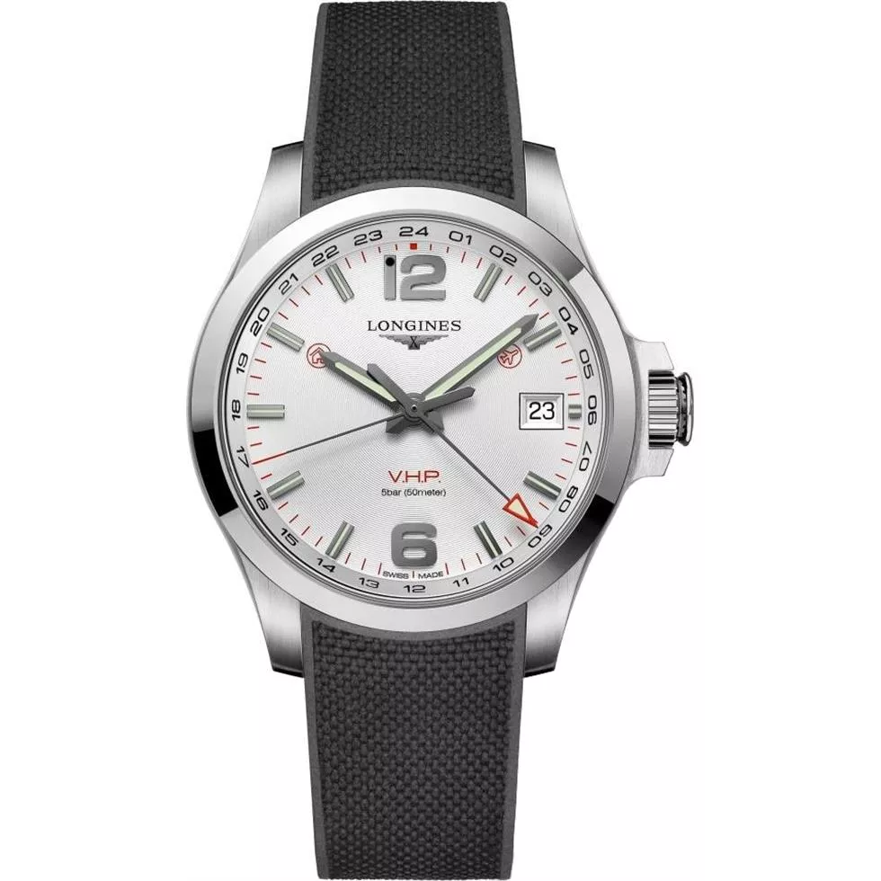 Longines Conquest V.H.P. GMT L3.718.4.76.9 Watch 41mm
