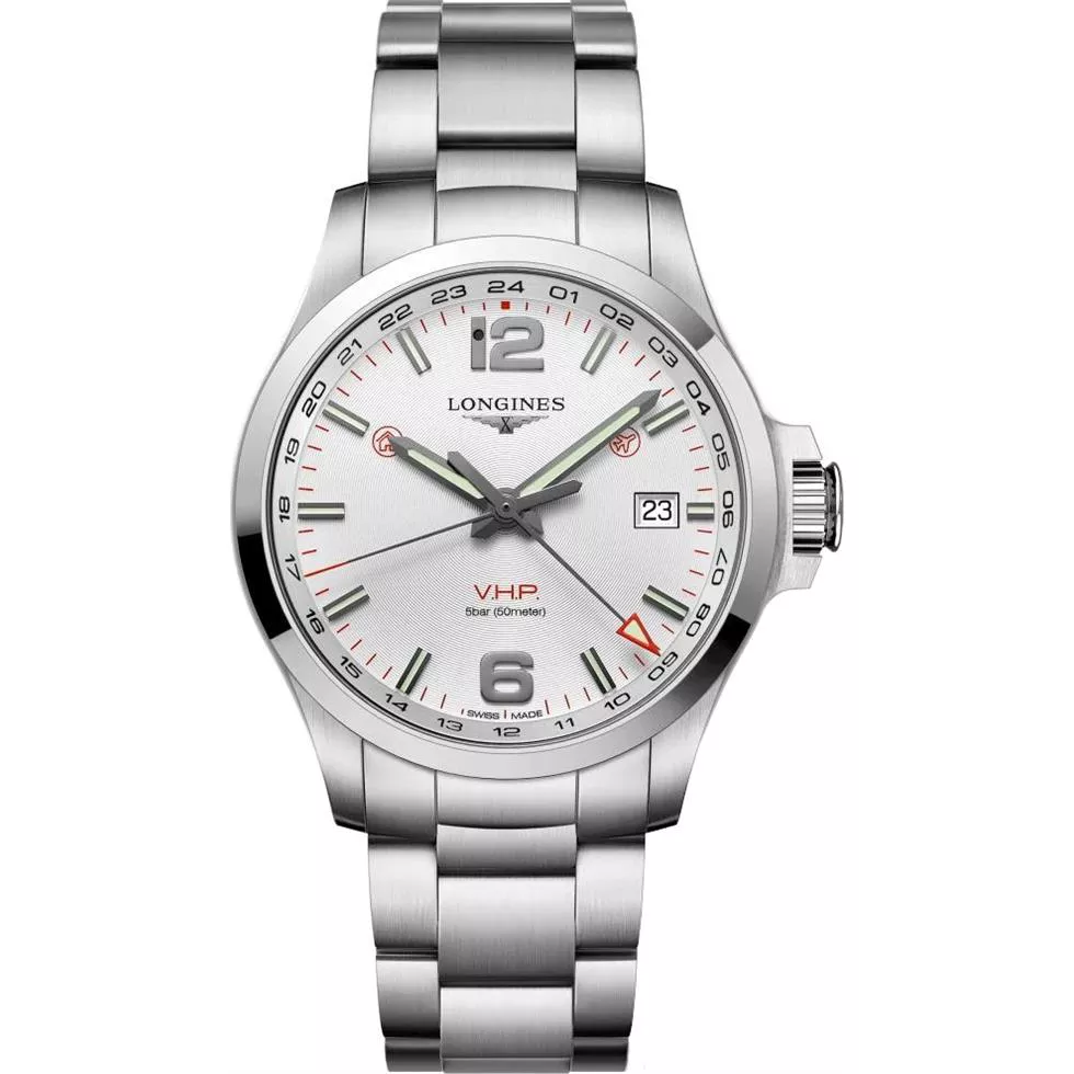 Longines Conquest V.H.P. GMT L3.728.4.76.6 Watch 43mm