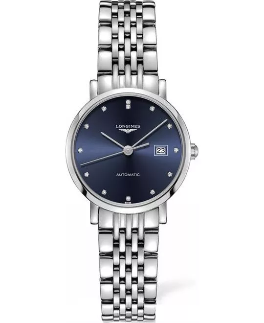 Longines Elegant L4.310.4.97.6 Blue Diamond Watch 29mm