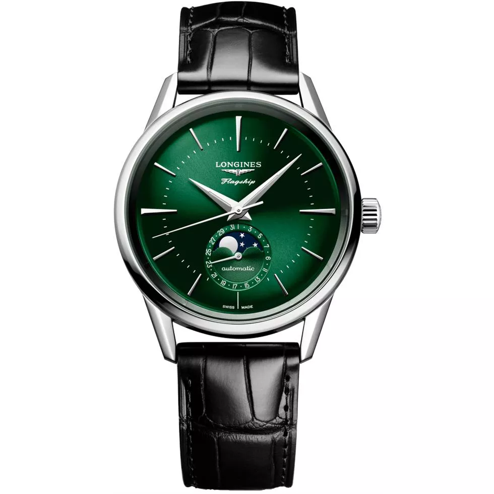 Longines Flagship L4.815.4.02.2 Green-Tone Watch 38.5mm