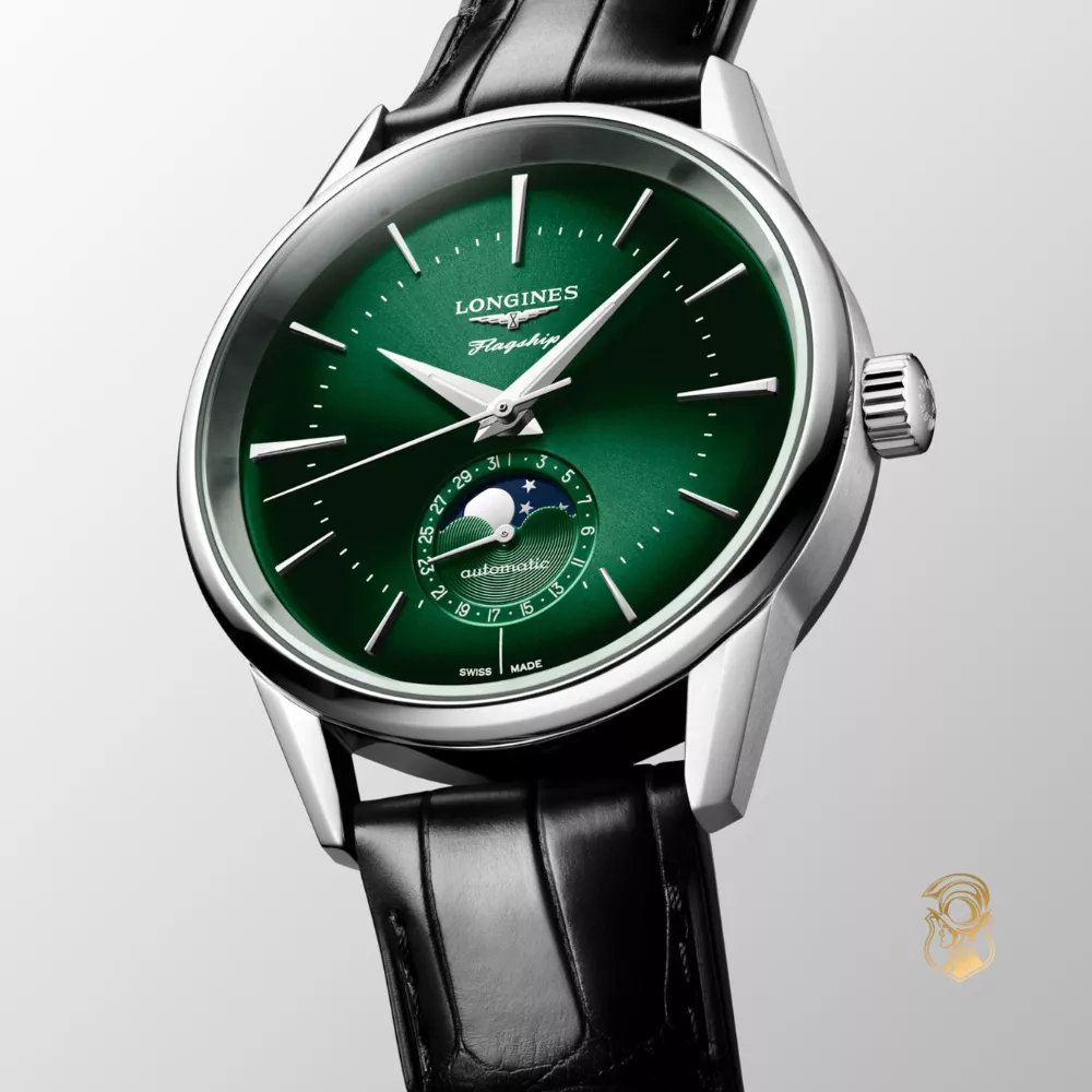 Longines Flagship L4.815.4.02.2 Green-Tone Watch 38.5mm