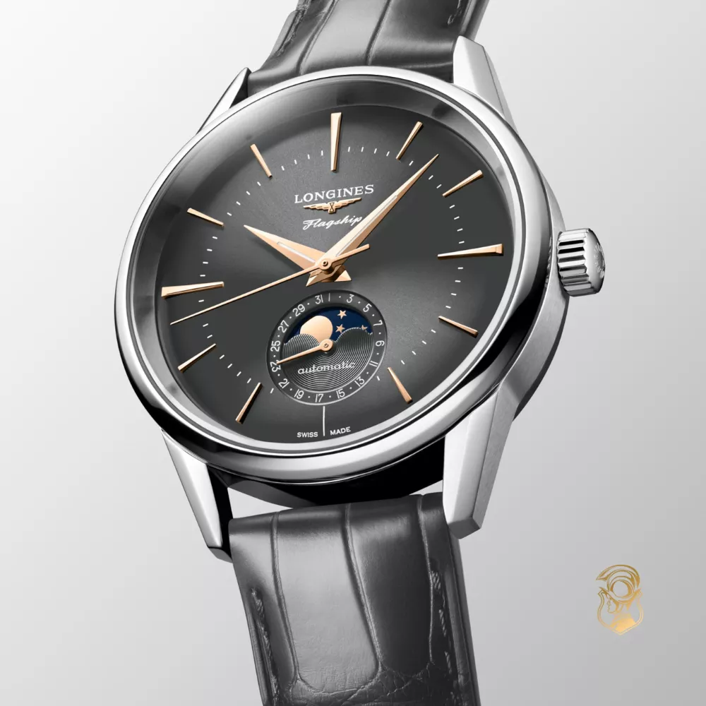 Longines Flagship L4.815.4.52.2 Grey-Tone Watch 38.5mm