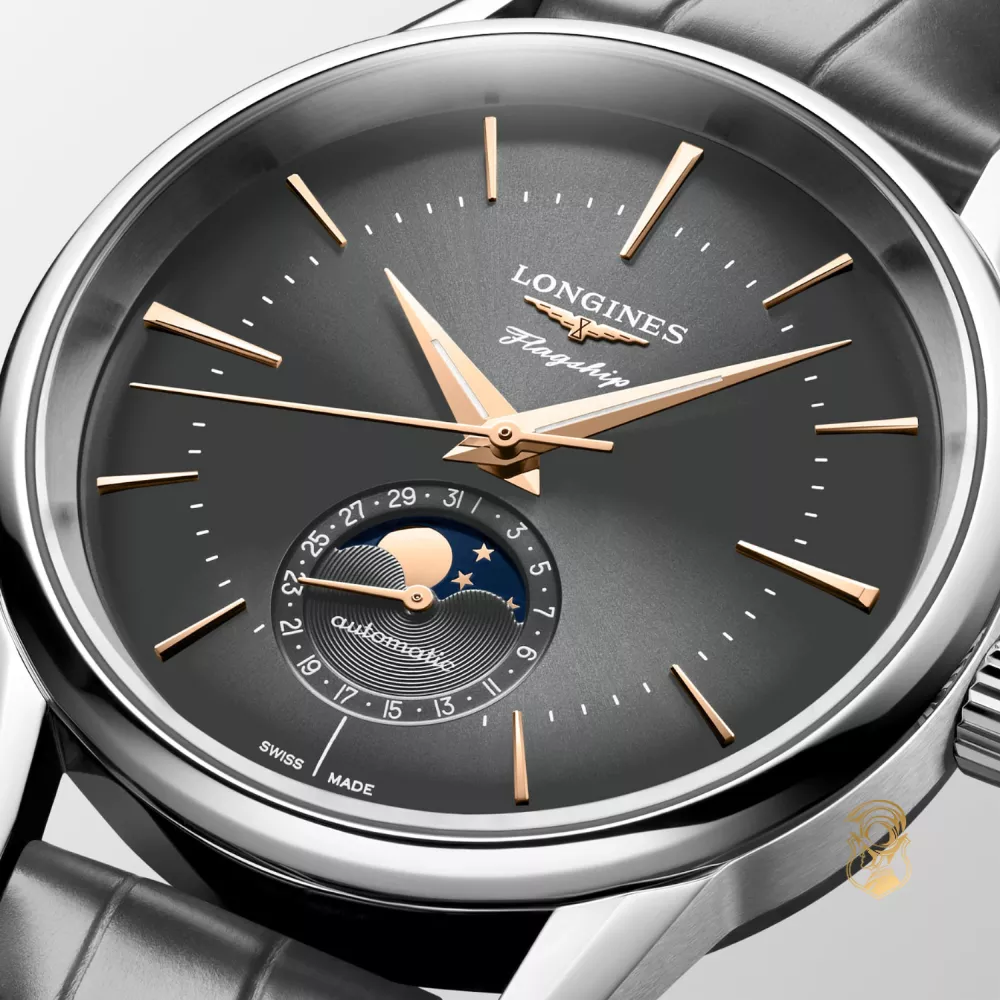 Longines Flagship L4.815.4.52.2 Grey-Tone Watch 38.5mm