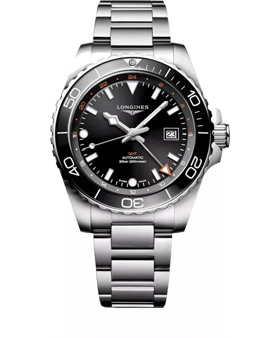 Longines Hydroconquest L3.890.4.56.6 Black-Tone GMT Watch 43mm