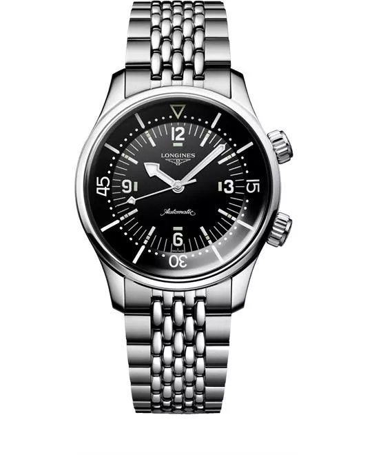 Longines Legend L3.764.4.50.7 Black-Tone Diver Watch 39mm