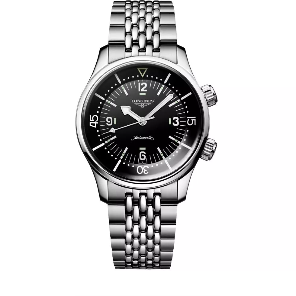 Longines Legend L3.764.4.50.7 Black-Tone Diver Watch 39mm