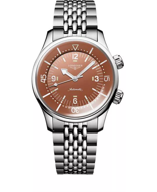 Longines Legend L3.764.4.96.6 Terracotta-Tone Diver Watch 39mm