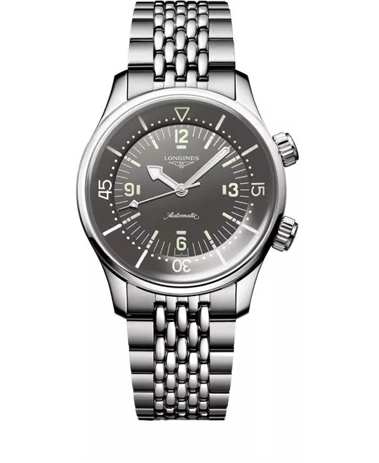 Longines Legend L3.764.4.99.6 Grey-Tone Diver Watch 39mm